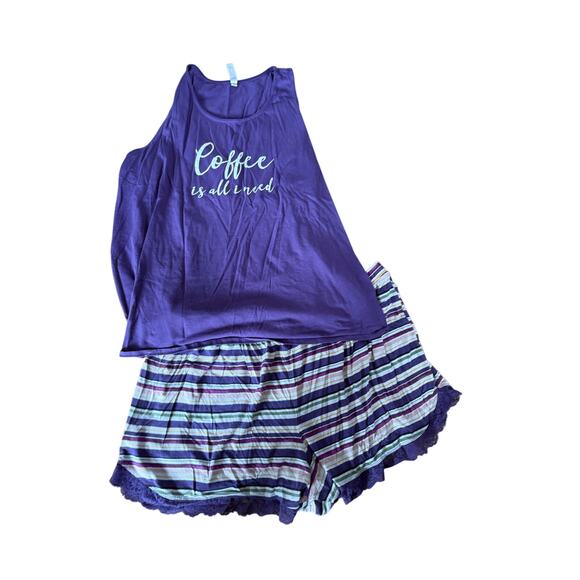 Sleep by Cacique purple coffee two piece pajama lounge wear set - Picture 1 of 5